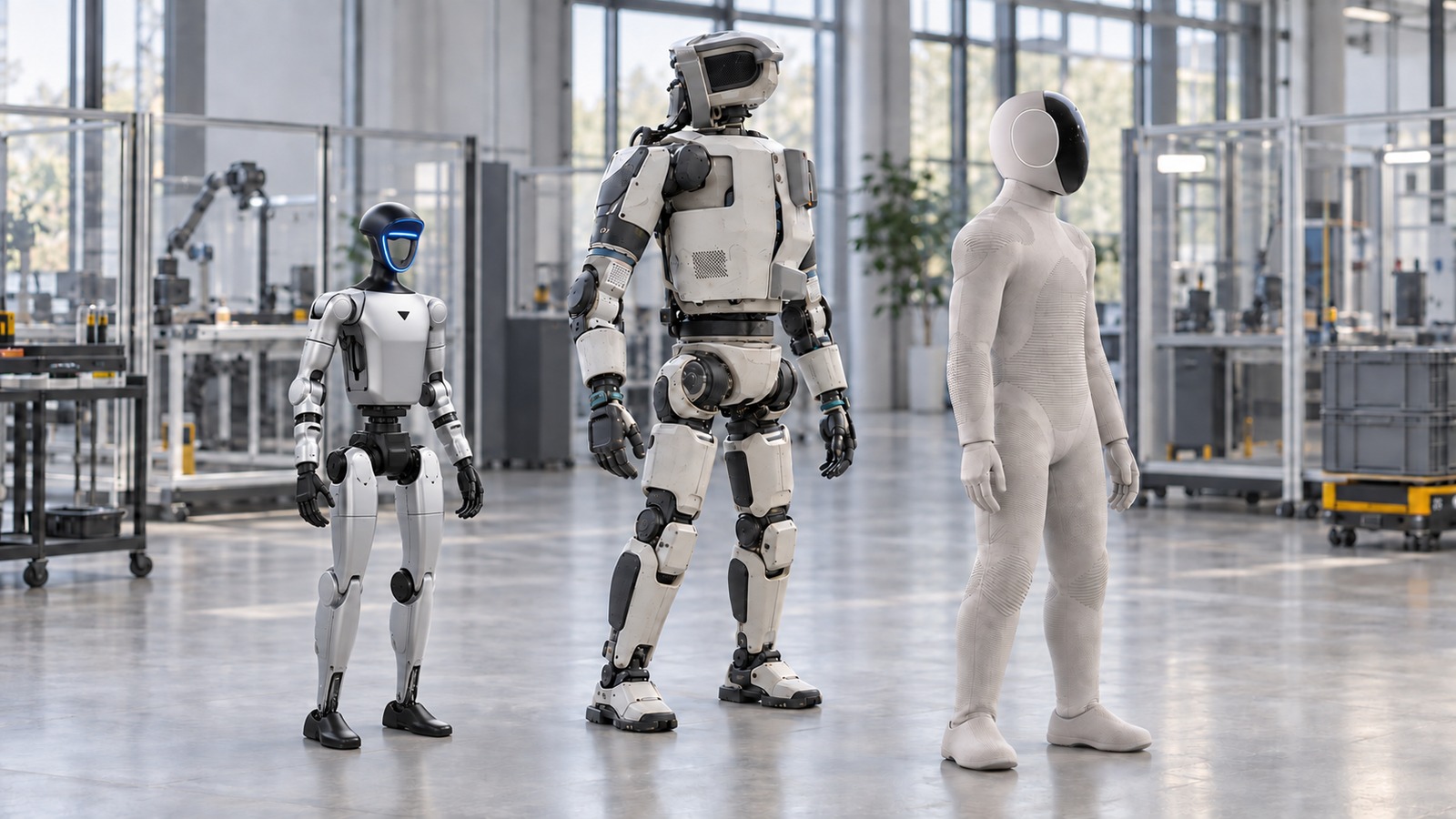 Unitree G1, Boston Dynamics Atlas und 1X NEO im Vergleich [Bildinhalt mit KI erstellt]