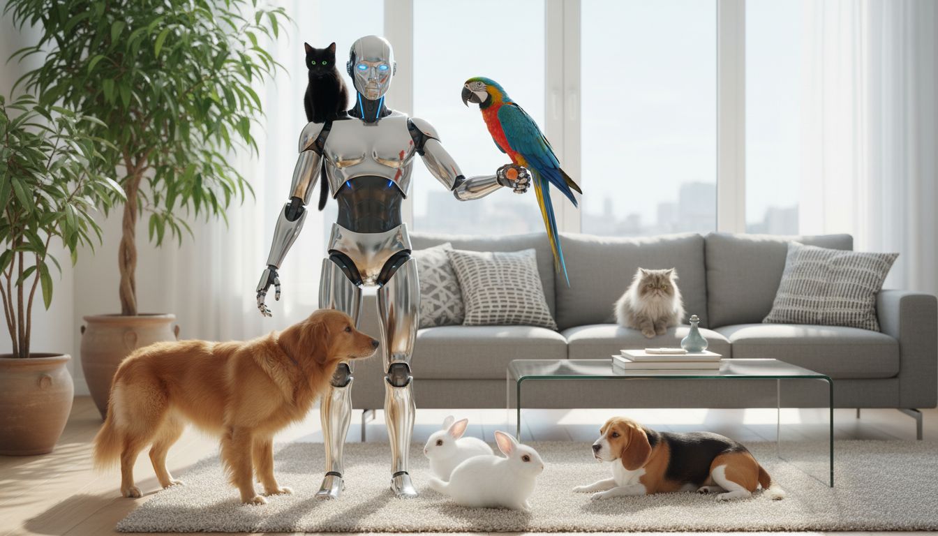 Wie reagieren Haustiere auf humanoide Roboter