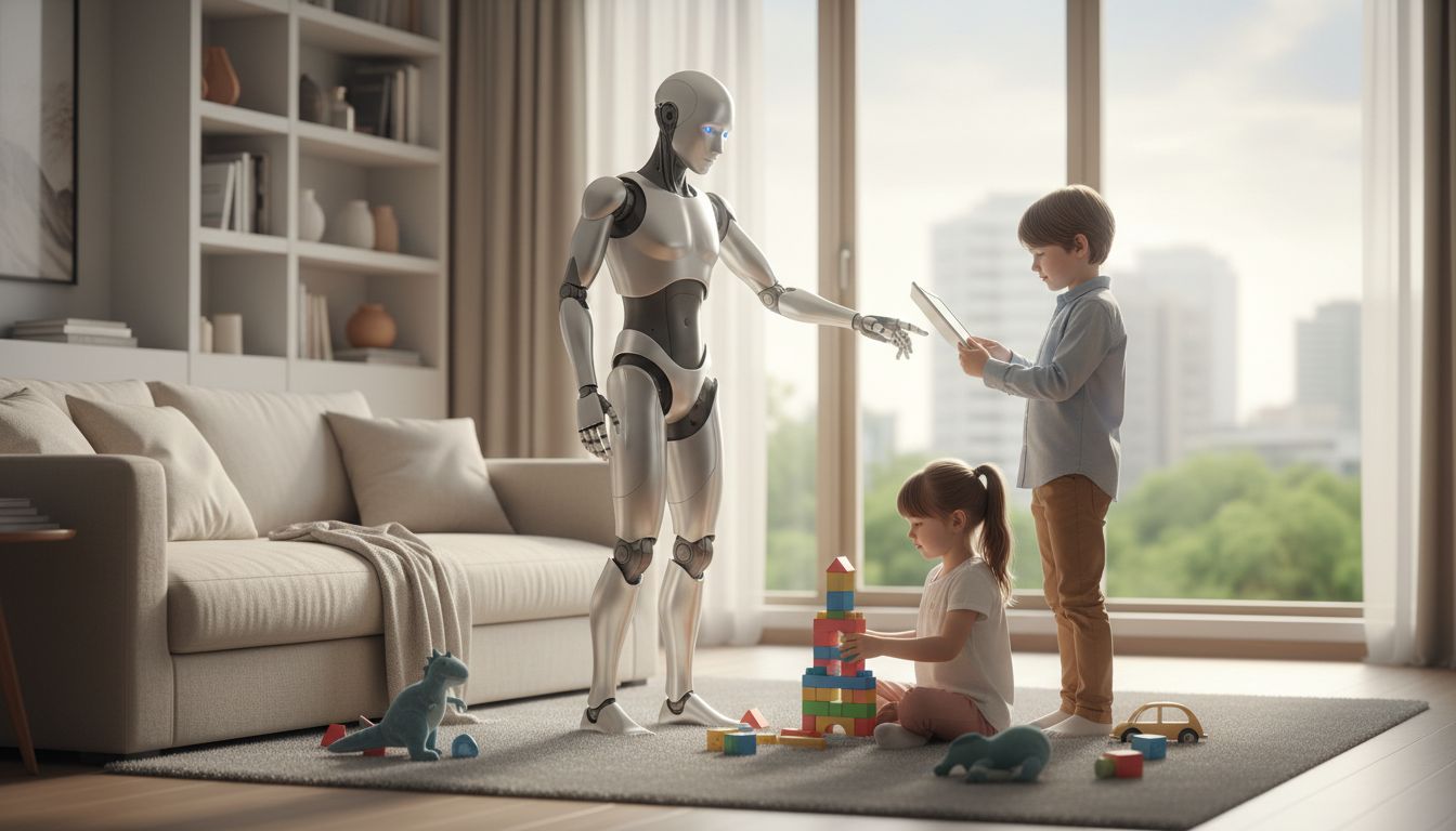 humanoider Roboter auf meine Kinder aufpassen