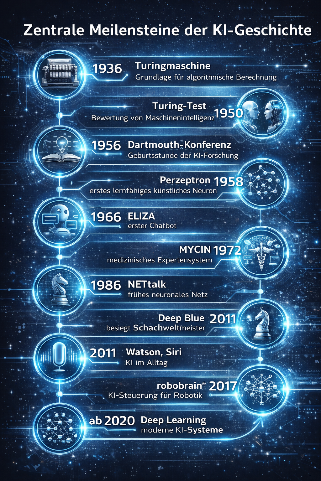 Infografik Geschichte der KI