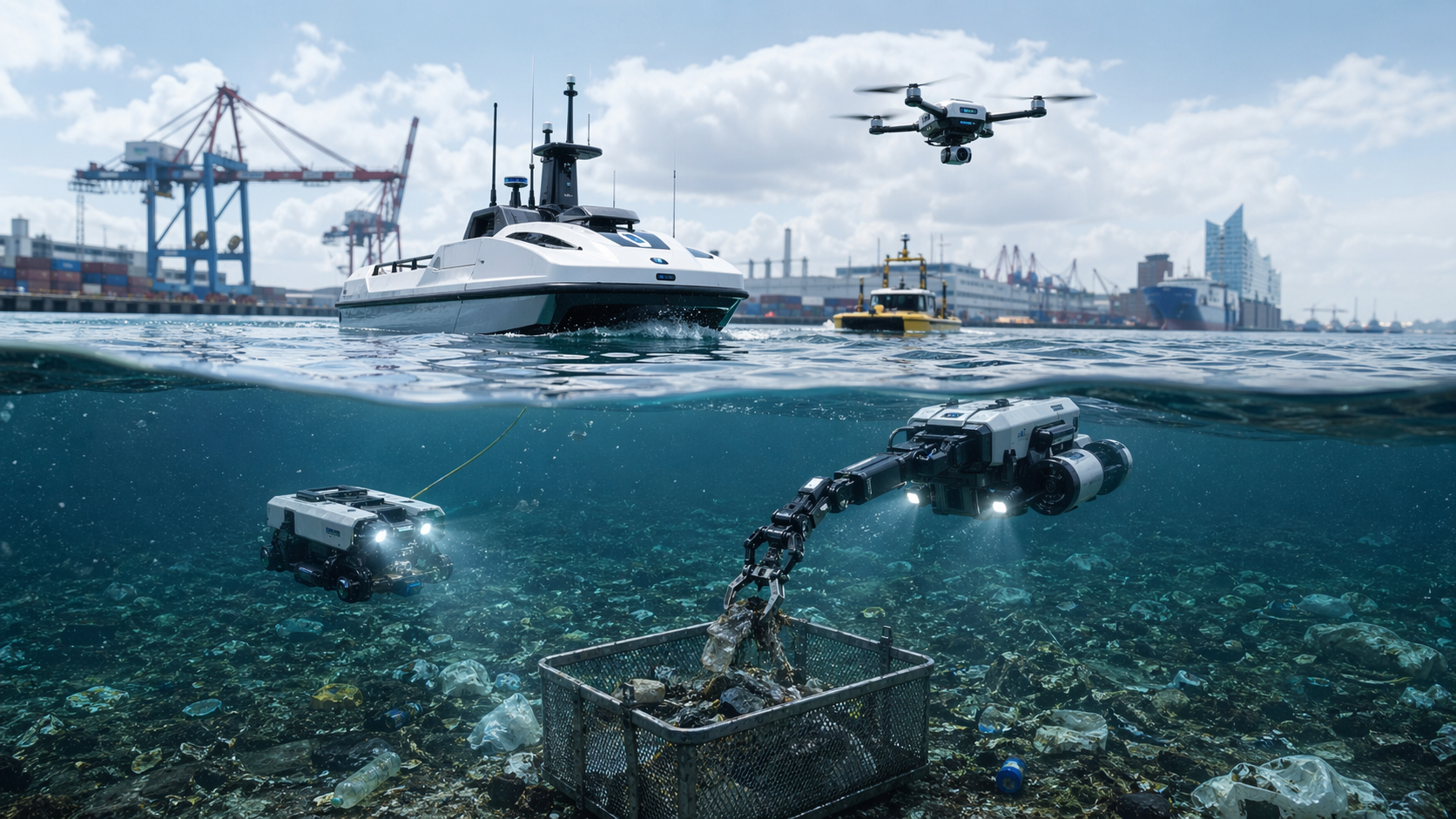 Autonome Roboter reinigen Meere