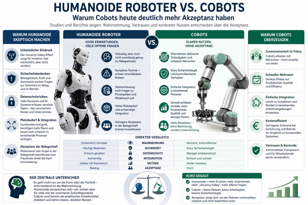 Humanoide vs. Cobots: Die unterschiedliche Akzeptanz erklärt