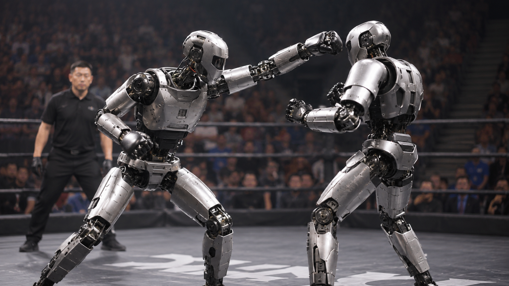 URKL: Die Kampfliga für humanoide Roboter [Bildinhalt mit KI erstellt]