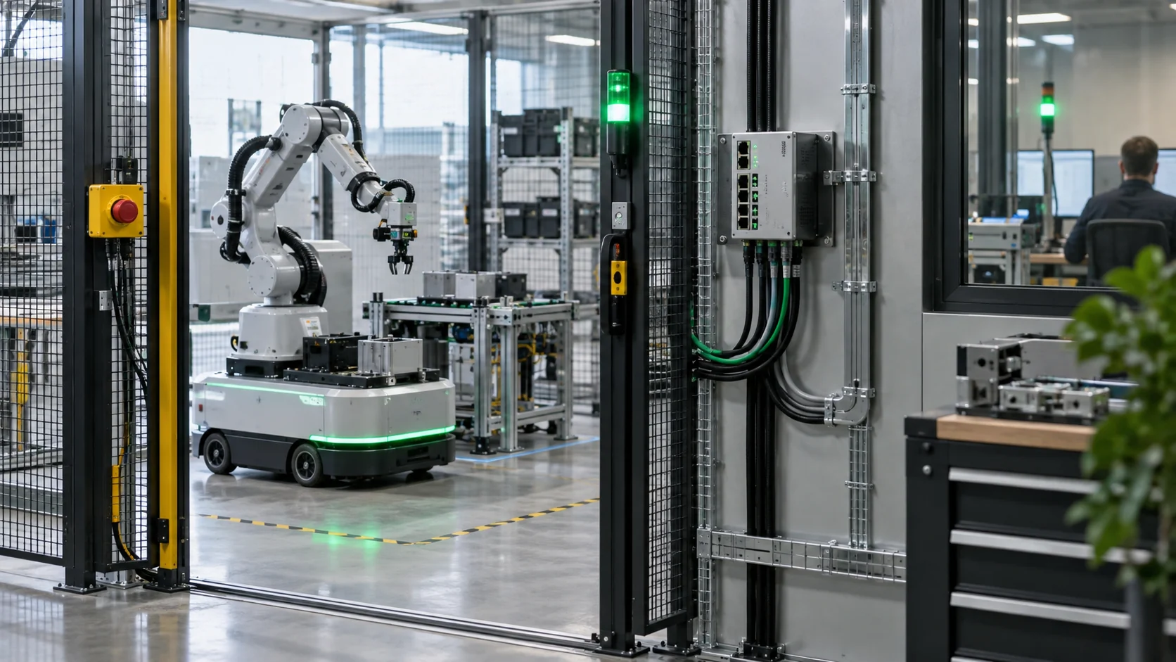 Cybersecurity Roboter in der Robotik – redaktionelle Symbolaufnahme [Bildinhalt mit KI erstellt]