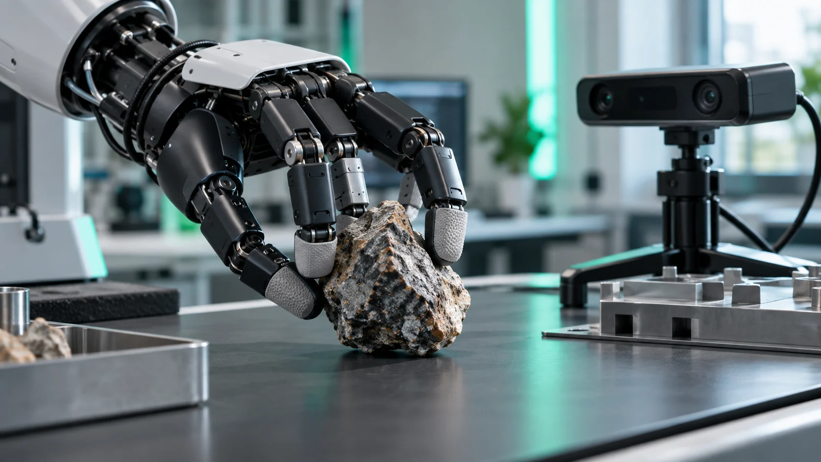 Robotische Manipulation in der Robotik – redaktionelle Symbolaufnahme [Bildinhalt mit KI erstellt]