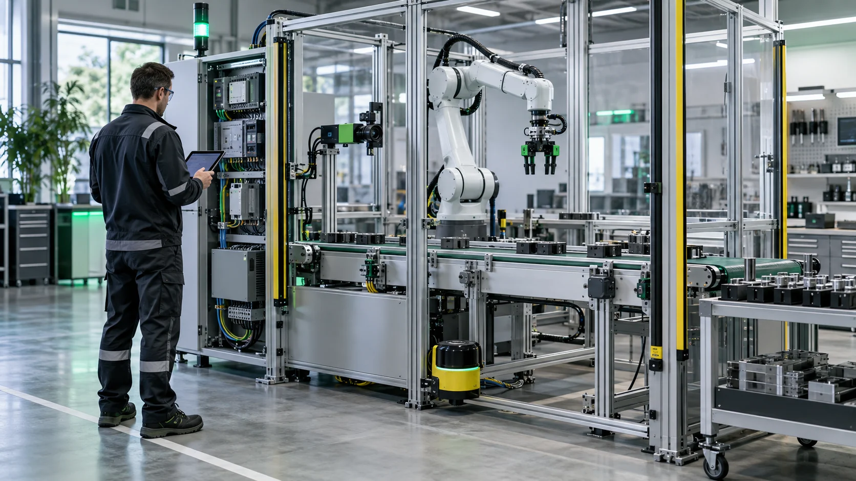 Robotik Systemintegrator in der Robotik – redaktionelle Symbolaufnahme [Bildinhalt mit KI erstellt]