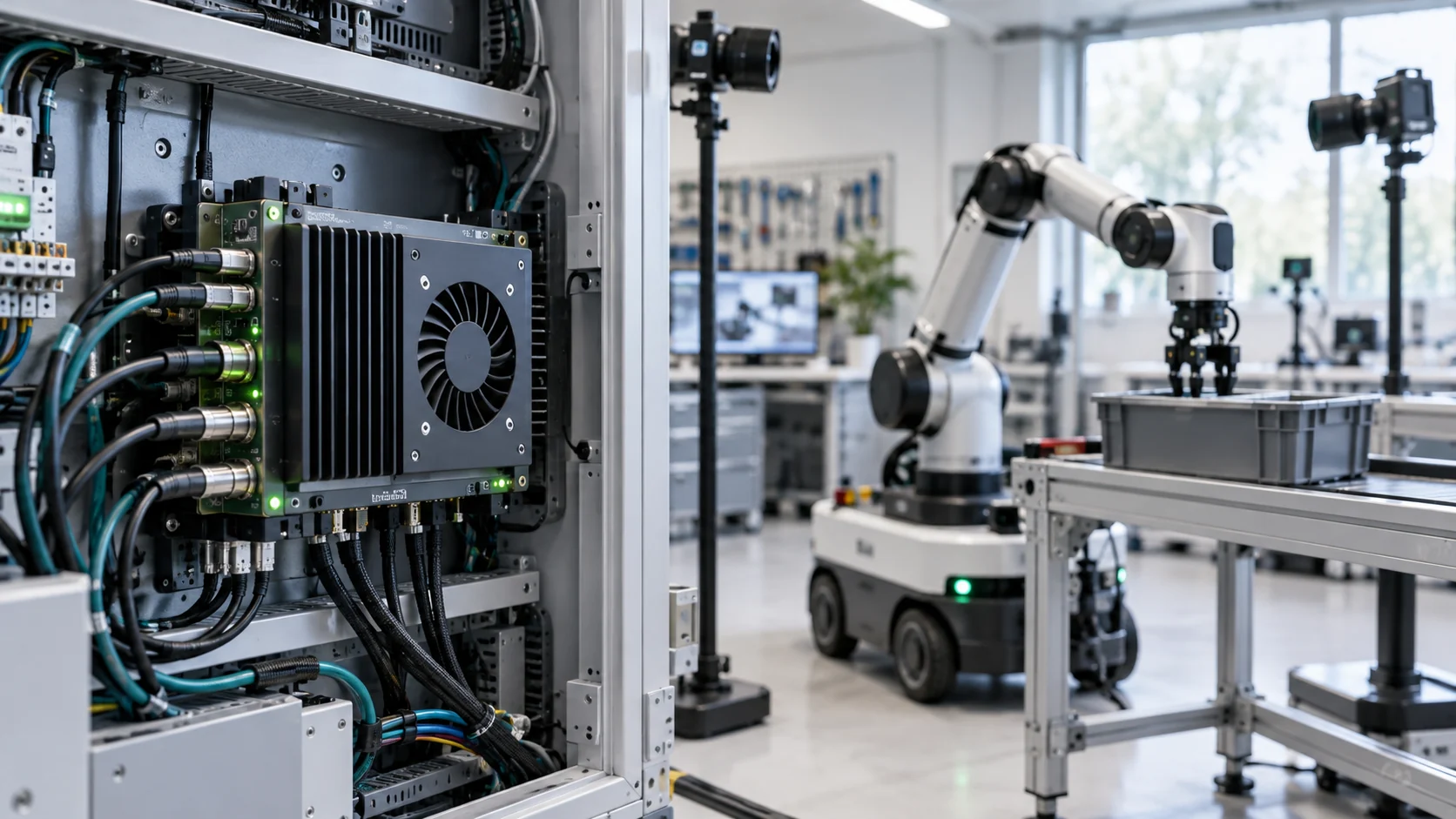 TOPS KI Rechenleistung in der Robotik – redaktionelle Symbolaufnahme [Bildinhalt mit KI erstellt]