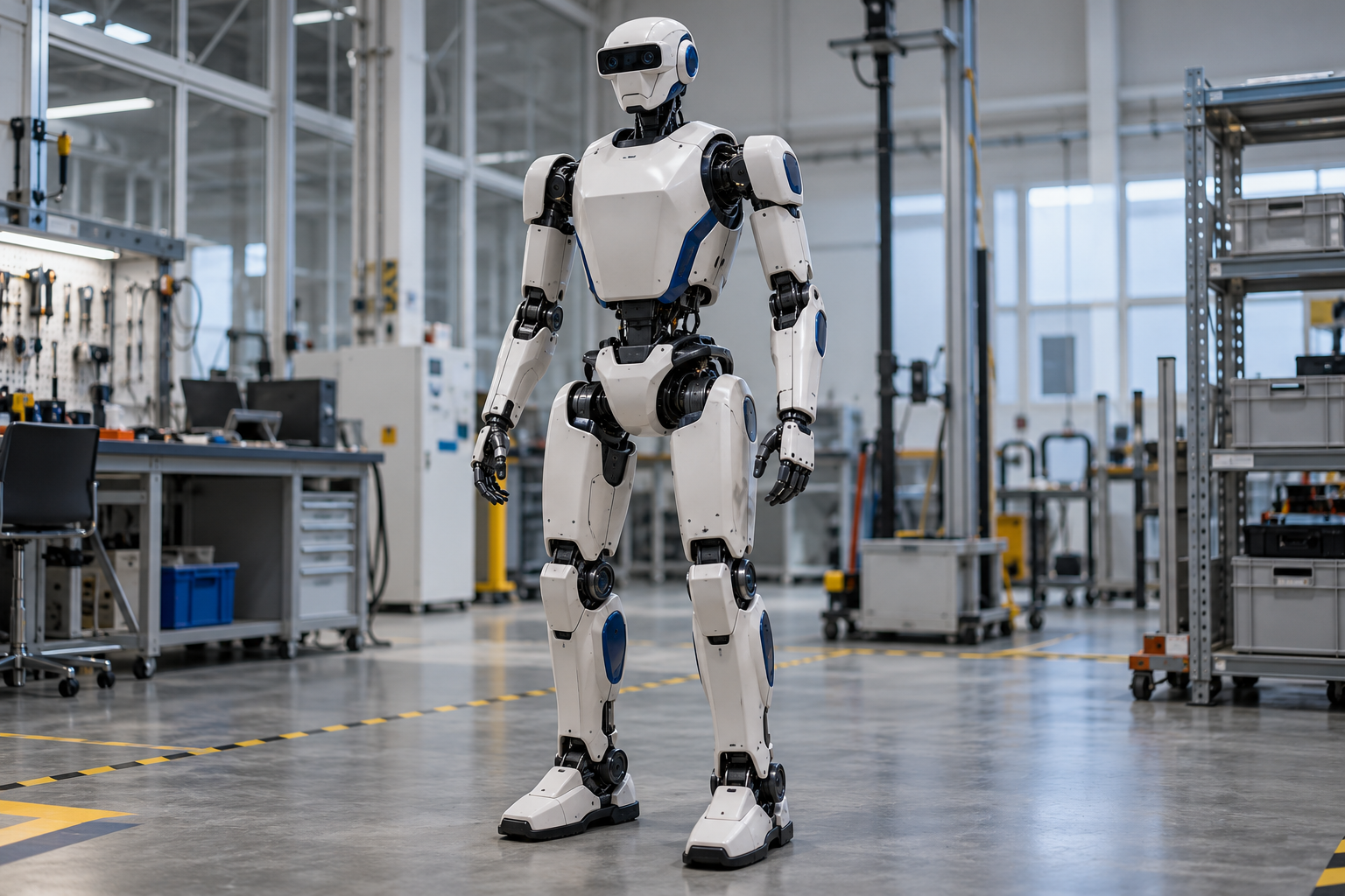 架空のパナソニック人型ロボットを描いたAI生成コンセプト画像。実在する製品ではない。 [Bildinhalt mit KI erstellt]