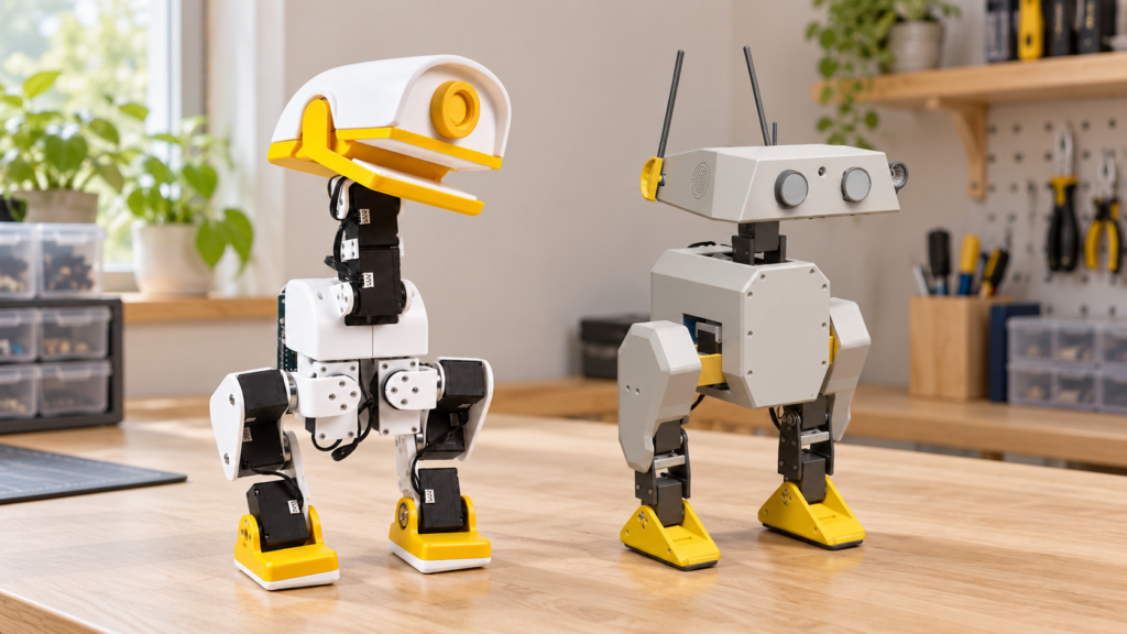 Microduck Alternativen: XGO-Duck und Open Duck Mini v2 – KI-Illustration [Bildinhalt mit KI erstellt]